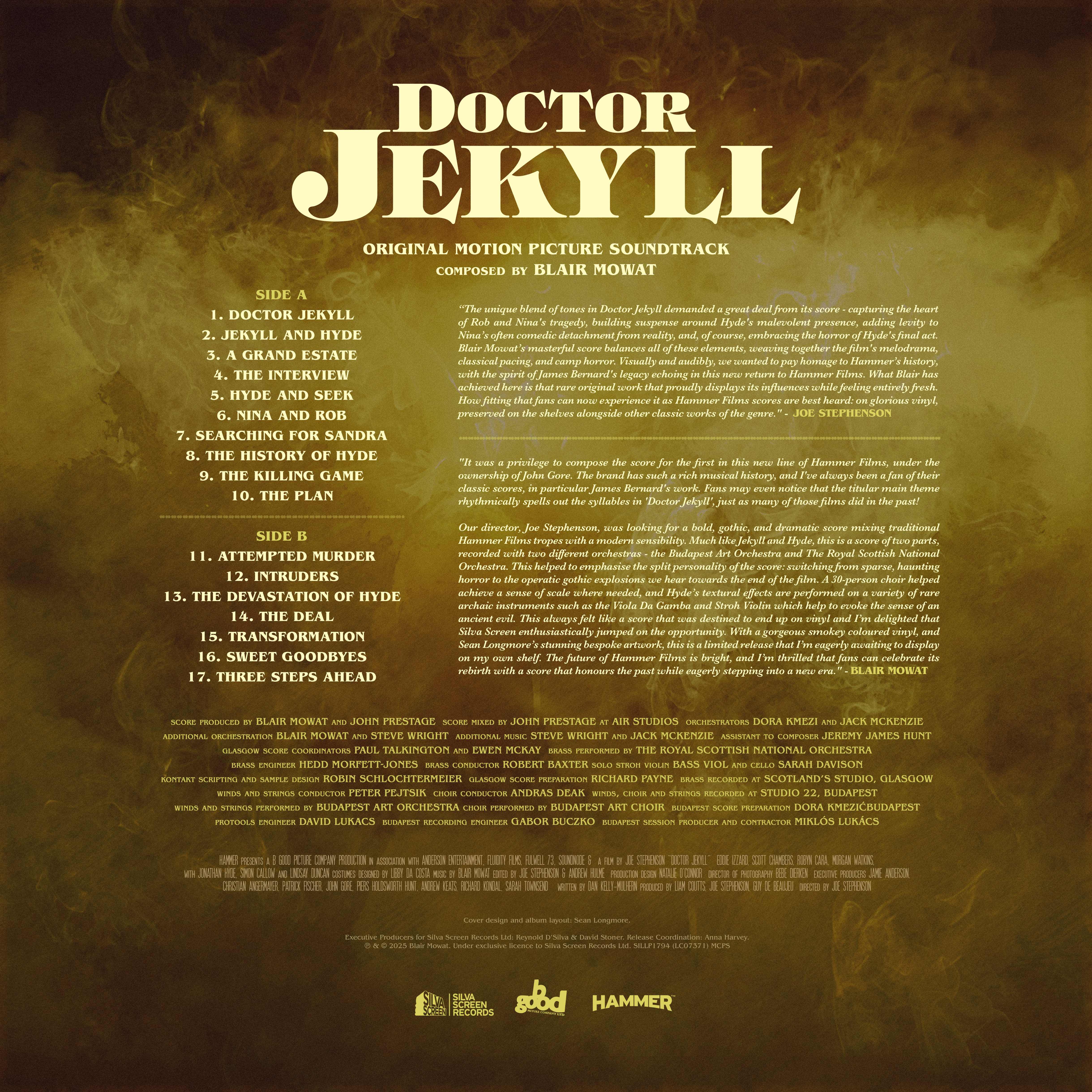 Doctor Jekyll Limited Edition Vinyl LP Soundtrack & Blu-Ray Bundle - Image 3